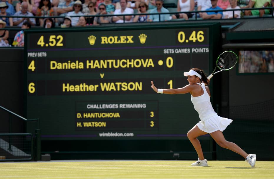 Il match tra Heather Watson e Daniela Hantuchova (Action Images)